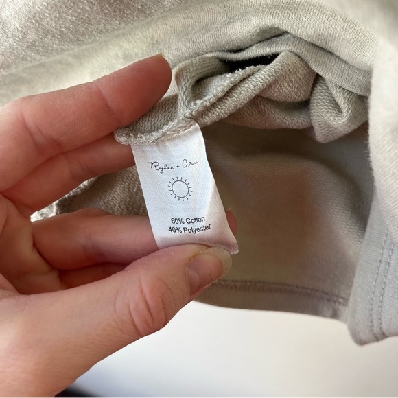 Rylee + Cru long sleeve sweater dress neutral cloud print cotton blend girls 8-9 - Picture 3 of 12